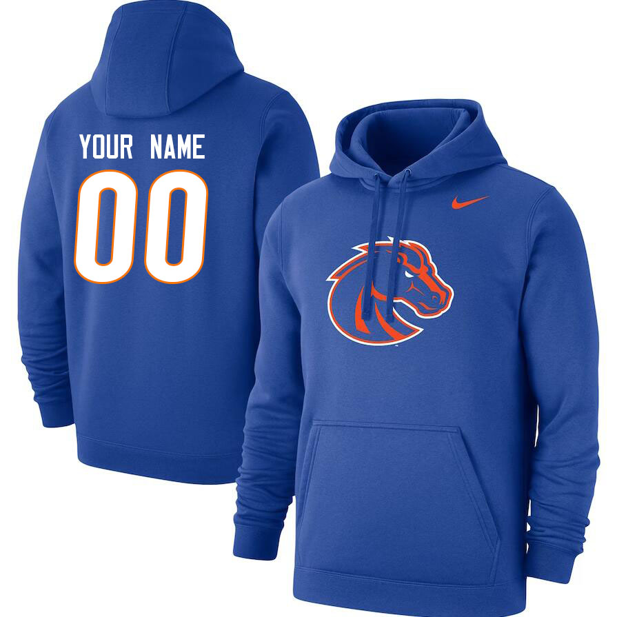 Custom Boise State Broncos Name And Number College Hoodie-Royal